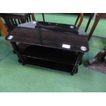 Black glass 3 tier TV stand