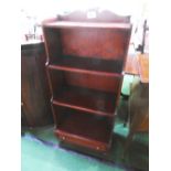 Cherry wood open bookcase with 3 shelves & drawer to base, 22.5' x 50.5' x 9.5'