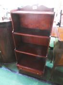 Cherry wood open bookcase with 3 shelves & drawer to base, 22.5' x 50.5' x 9.5'