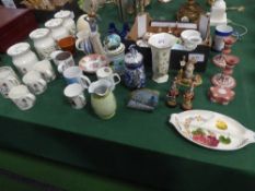 Qty of misc china ware including Wedgwood, plus 7 items of Burleigh ware 'God Speed The Plough'