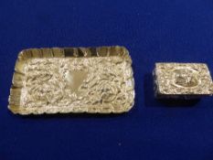 Edwardian silver repousse trinket dish, 1.115 ozt & 925 silver trinket box, 0.98ozt
