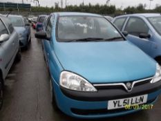 Vauxhall Corsa Club 12V - YL51 LLN Date of registration: 27.12.2001 973cc, petrol, manual, blue