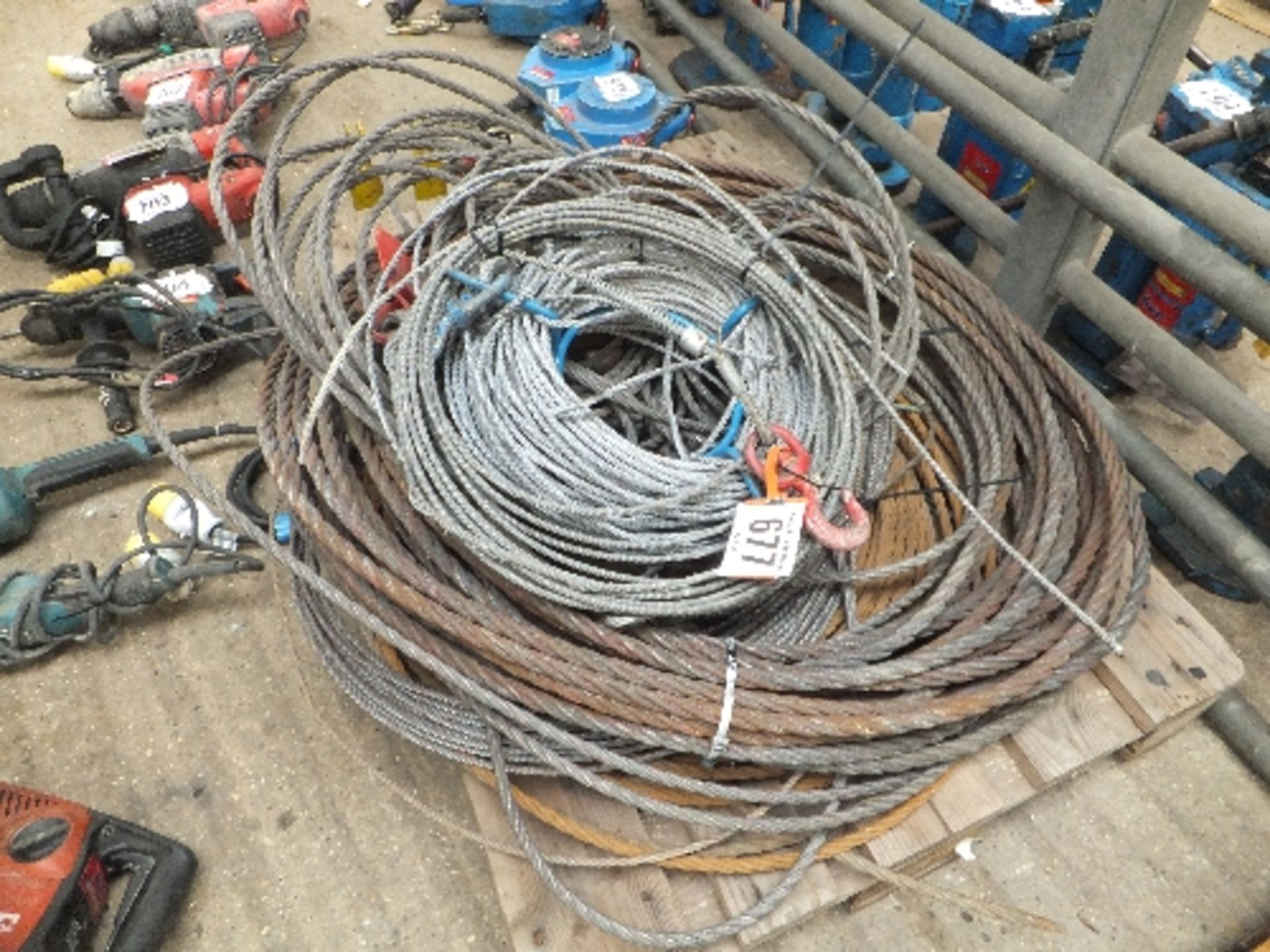 Pallet of wire hawser