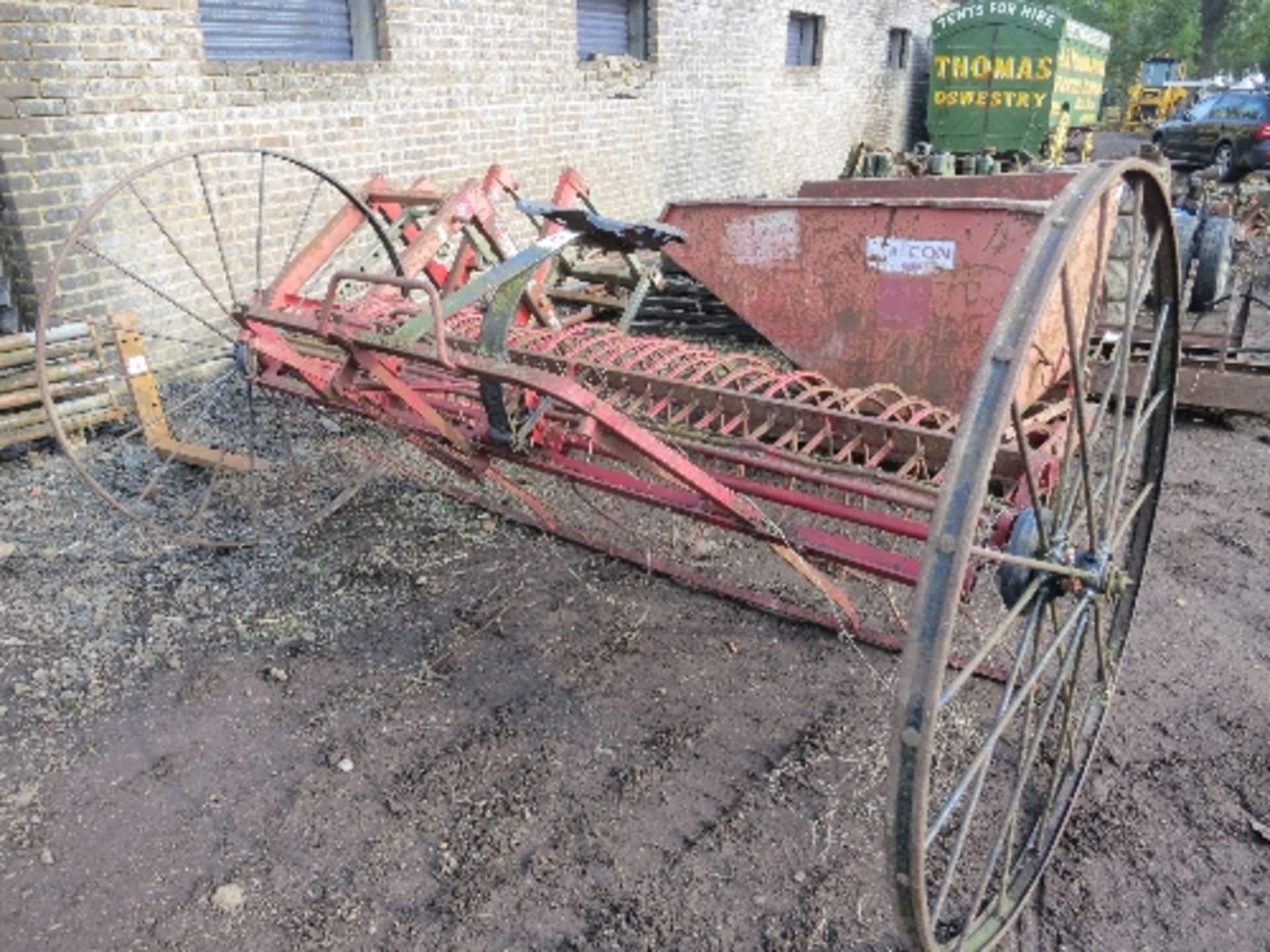 Early tractor-drawn hay rake