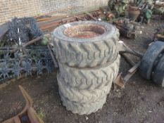 4 wheels and tyres 10-16.5 NHS (ex skid steer)