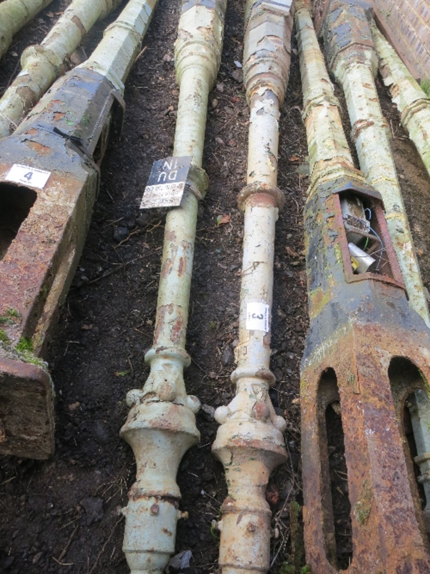 Pair of cast iron lamp posts