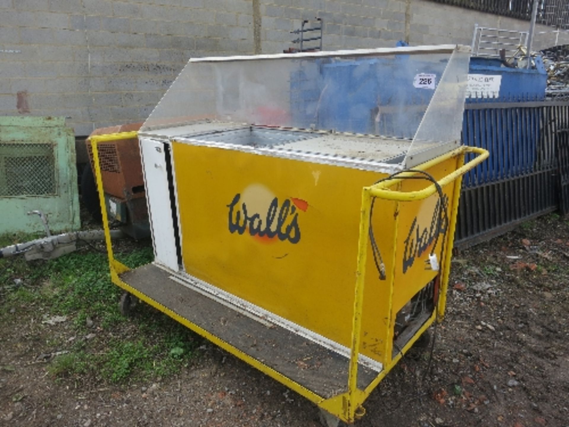 Vintage portable refrigerated ice cream sales counter