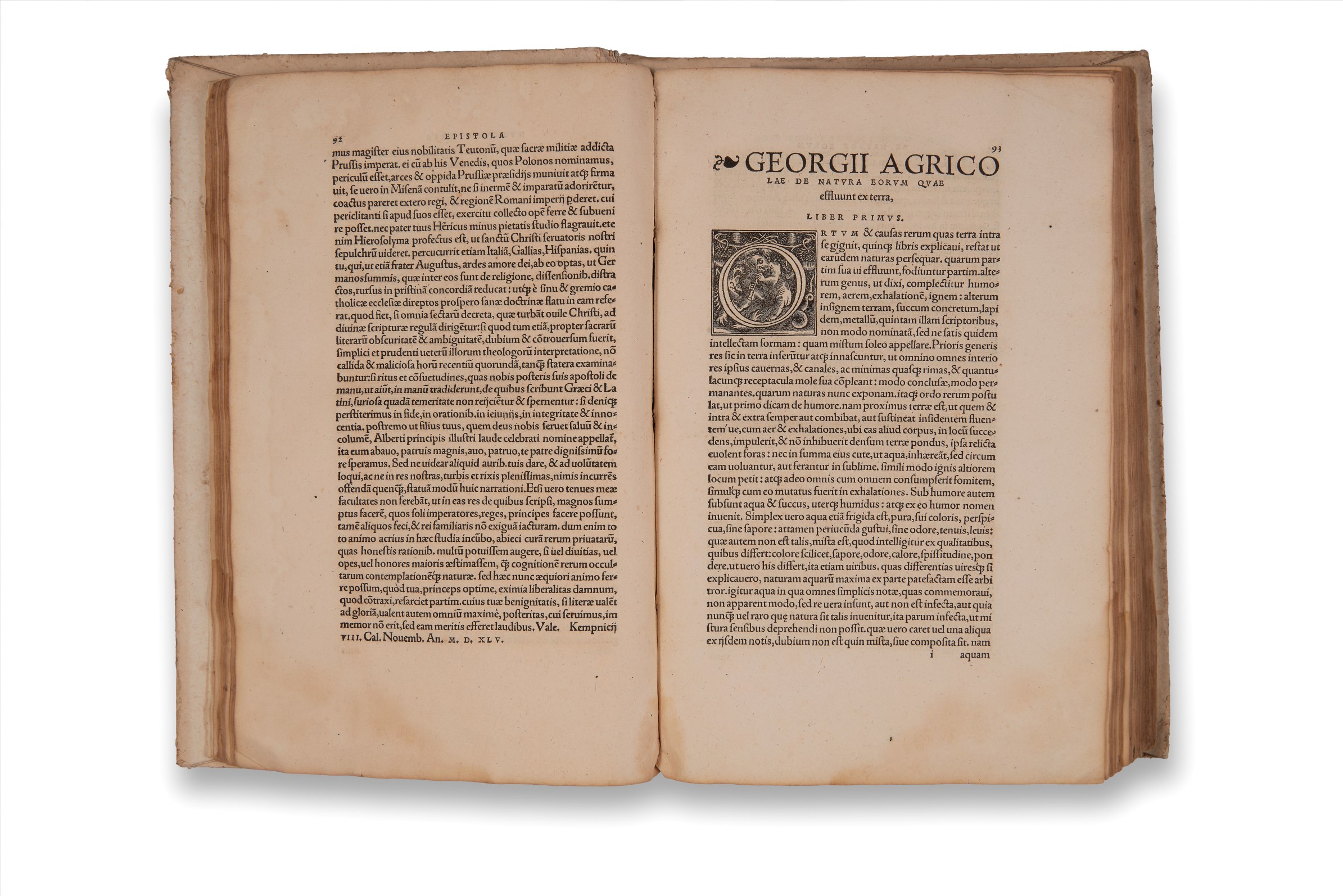 AGRICOLA, Georg (1494-1555). De ortu et causis subterraneorum Lib. V. De natura eorum quae