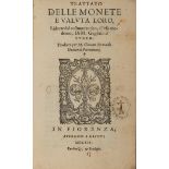 BUDE, Guillaume (1467-1540). Trattato delle Monete e Valuta loro. Firenze: I Giunti, 1562. Rarissimo