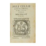 GELLIO, Aulio (130-180) - Noctes Atticae. Venice: eredi Pietro Ravani, 1544. Venetian edition,