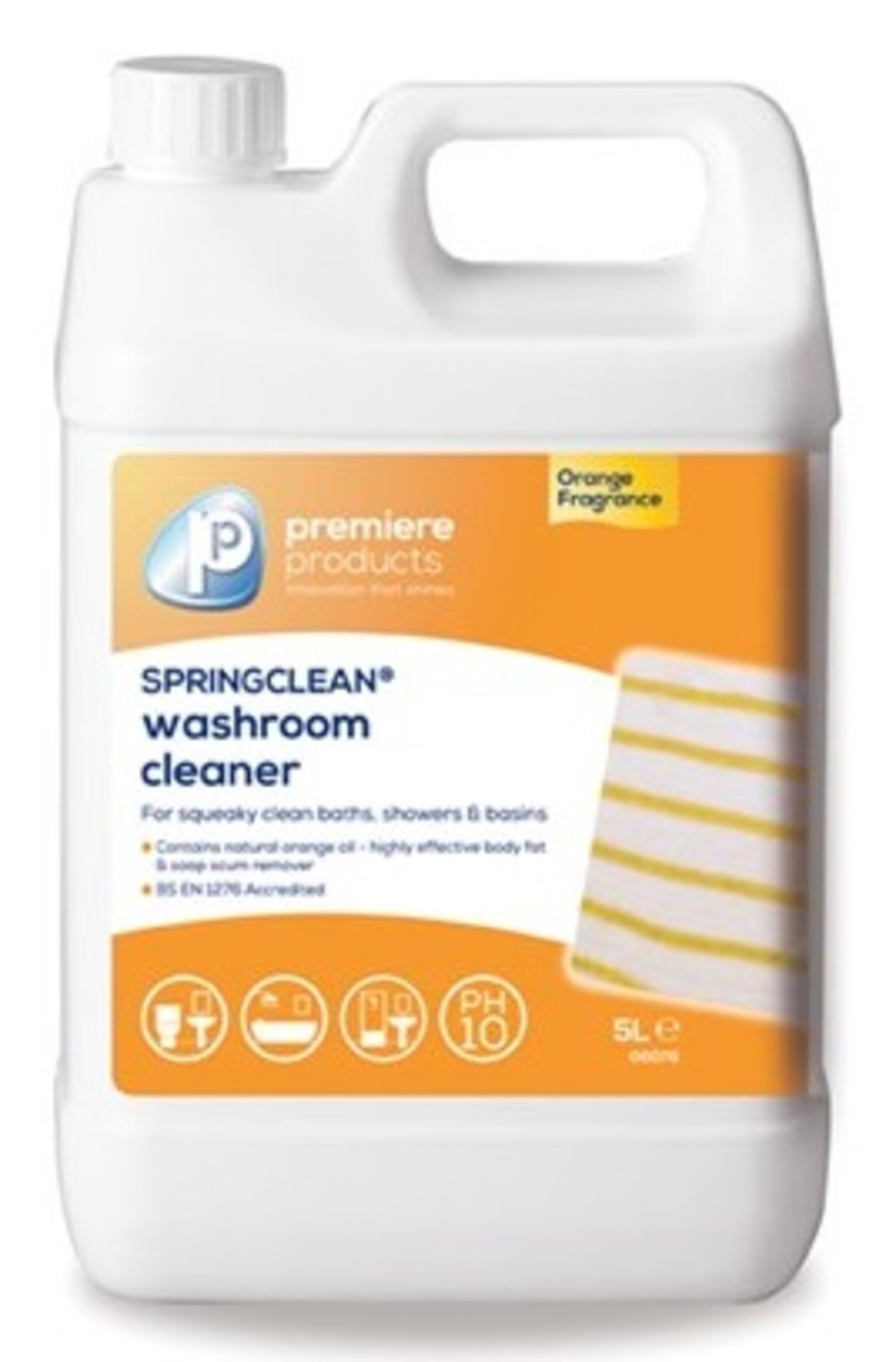 10 x Premiere 5 Litre Spring Clean Washroom Cleaner - Premiere Products - Includes 10 x 5 Litre Cont