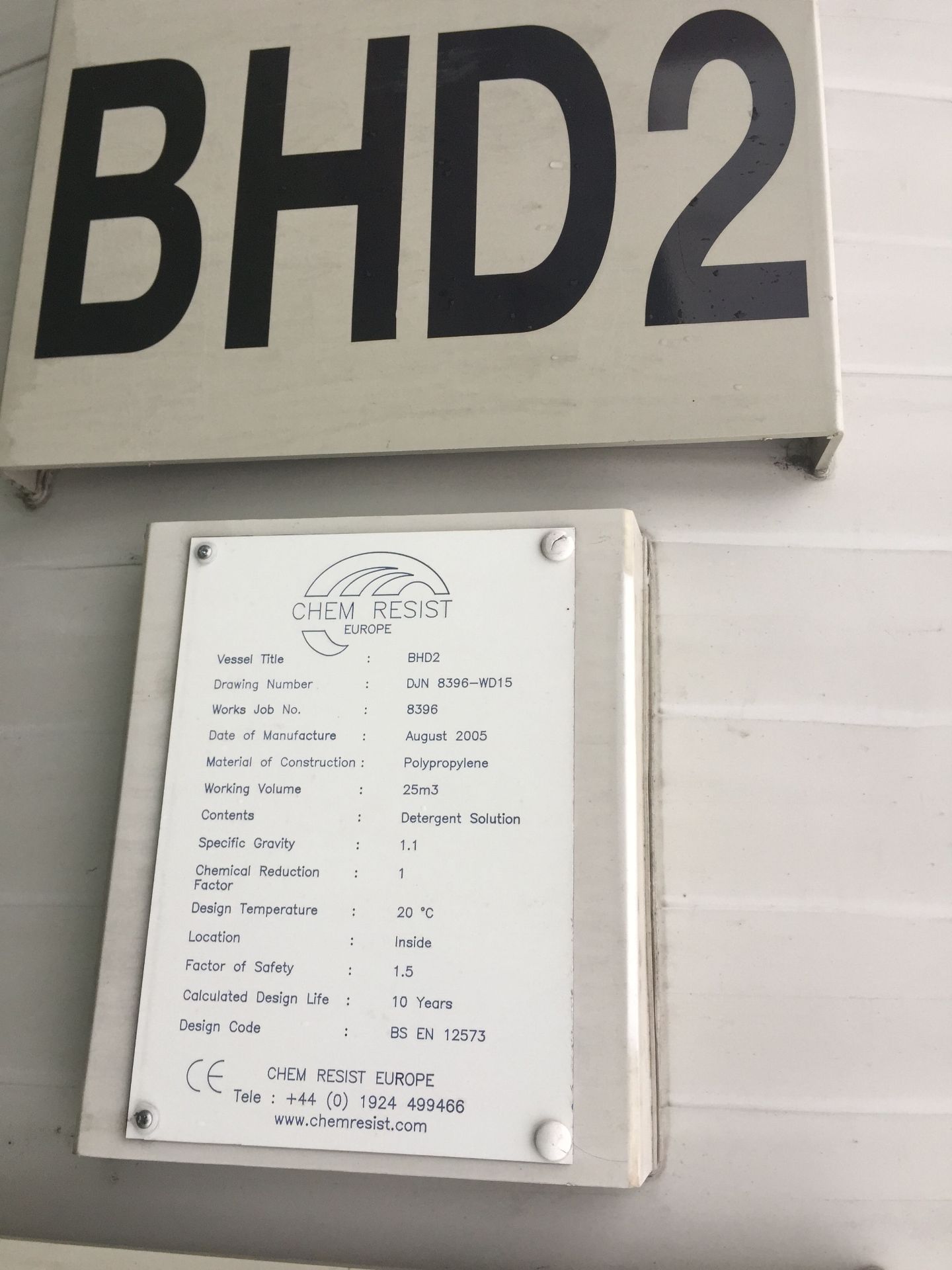 1 x BHD2 25,000 Litre Polypropylene Chem Resist Tank - Location: Oldham Has been used for detergent - Bild 2 aus 9