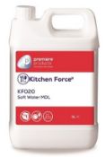 10 x Kitchen Force 5 Litre Soft Water Machine Dishwashing Liquid For Commercial Dishwashing - Premie