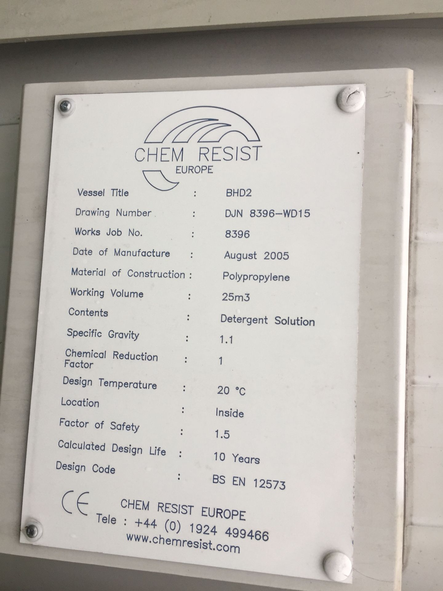 1 x BHD2 25,000 Litre Polypropylene Chem Resist Tank - Location: Oldham Has been used for detergent - Bild 3 aus 9