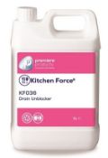 40 x Kitchen Force 5 Litre Drain Unblocker - Premiere Products - Rapidly Breaks Down Blockages Cause