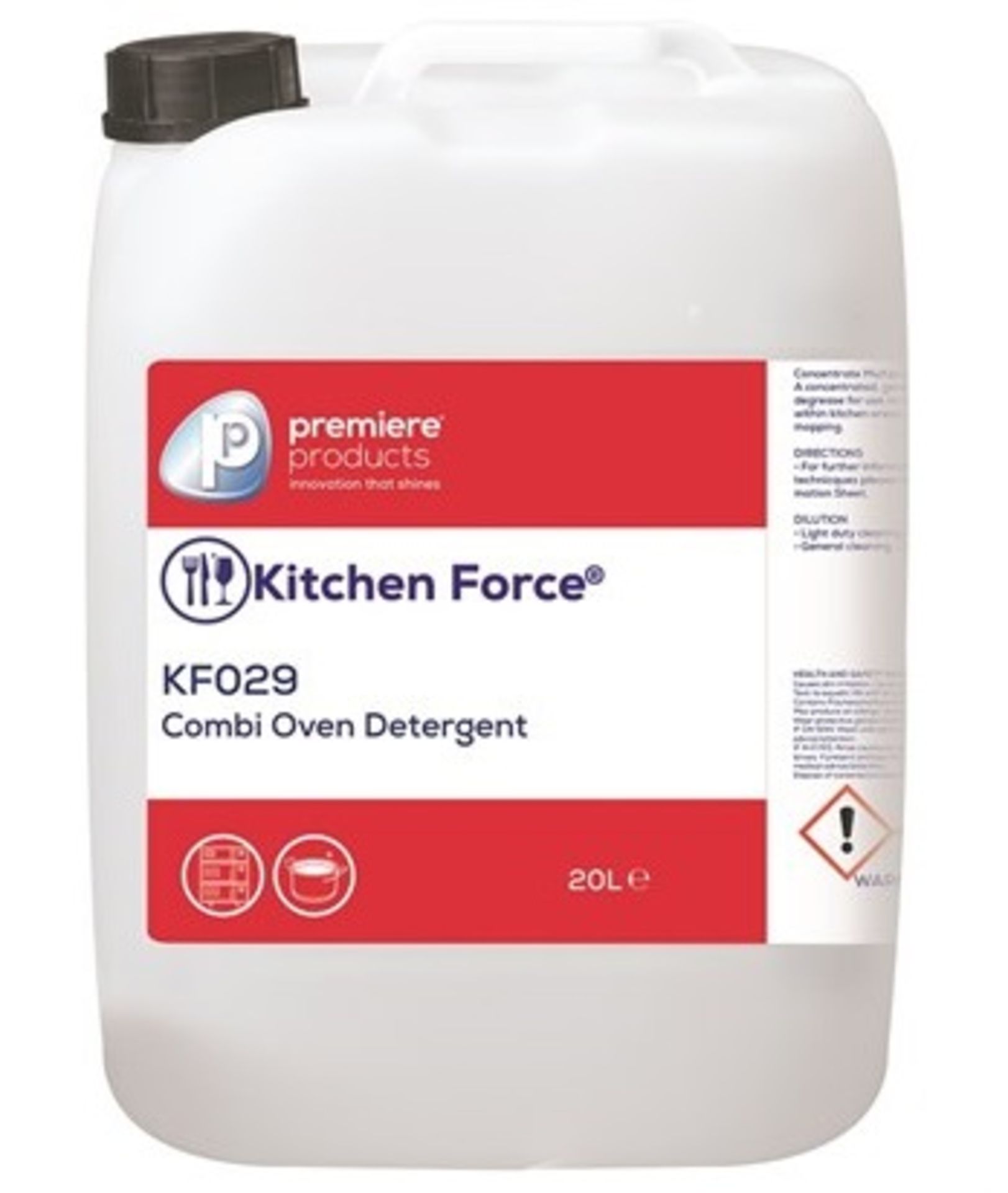 1 x Kitchen Force 20 Litre Combi Oven Detergent - Premiere Products - Includes 1 x 20 Litre Containe