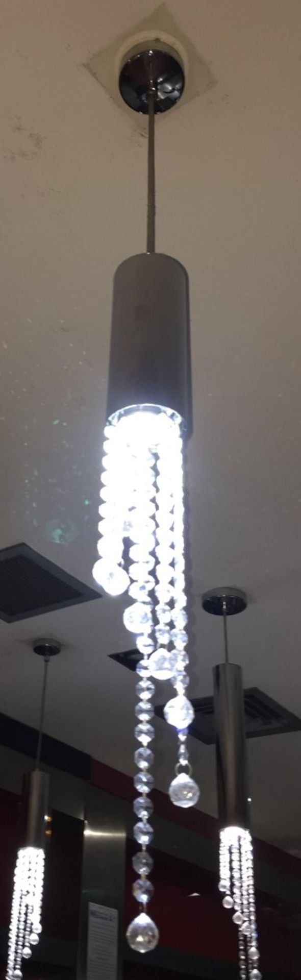 3 x Contemporary Pendant Ceiling Lights With Faux Crystal Droplets - CL188 - Ref GF2 - Drop - Image 2 of 6