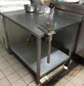 1 x Stainless Steel Commercial Prep Bench With Vogue Can Opener - H75 x W90 x D71 cms - CL188 -