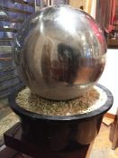 1 x Stainless Steel Sphere Indoor Water Feature - Watch The Bubbles Flow From The Top of the