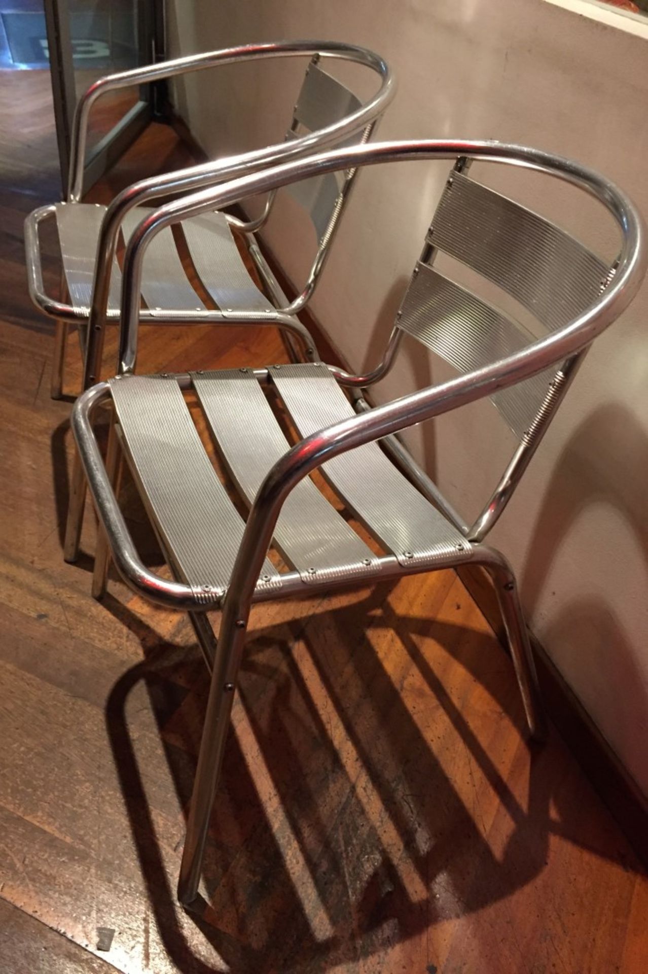 2 x Outdoor Aluminum Garden Chairs - CL188 - Ref GF12 - Location: London W1J - Image 2 of 2