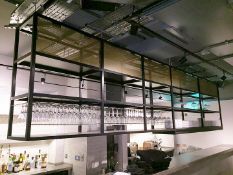 1 x Hanging / Suspended Wine & Glass Rack - Originally Built And Installed July 2015 - Dimensions: