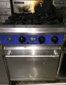 1 x Blue Seal 4 Burner Gas Range Cooker - CL188 - Stainless Steel Finish - H92 x W60 x D84cms -