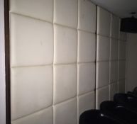 2 x Large Sections of Cream Padded Wall Covering - CL188 - Ref B39 - Location: London W1J