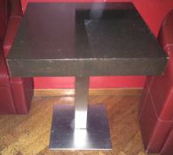 4 x Bistro Tables - Dark Wenge Finish With Chrome Bases - CL188 - Ref B37 - Location: London W1J