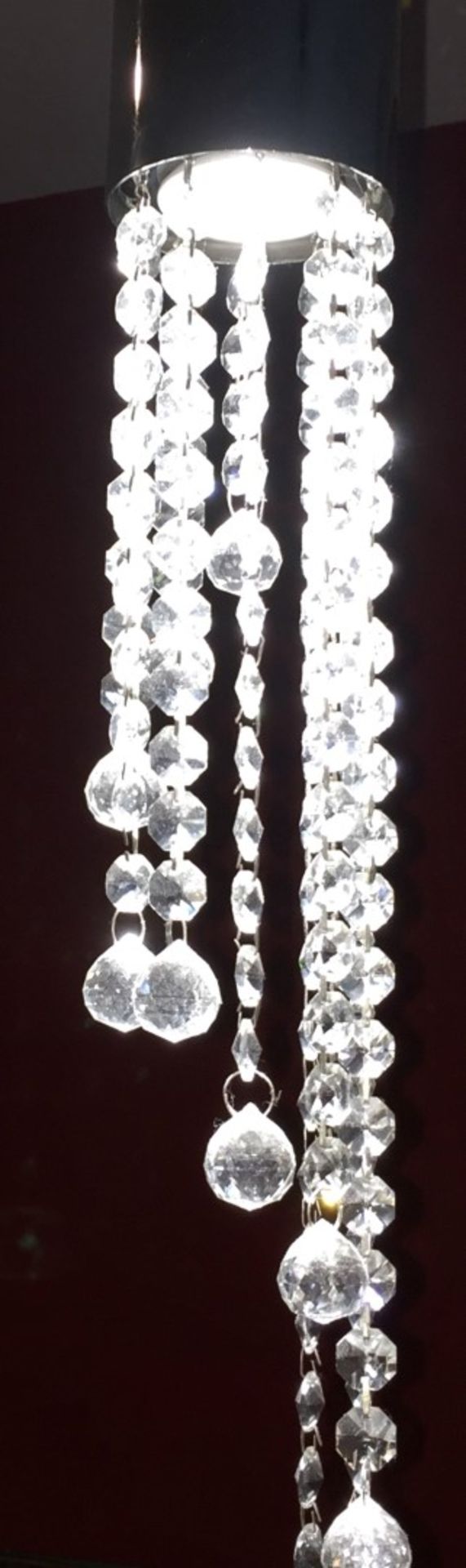 3 x Contemporary Pendant Ceiling Lights With Faux Crystal Droplets - CL188 - Ref GF2 - Drop - Image 4 of 6