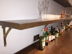 1 x Large Solid Wood Bar Shelf - Over 3 Metres Wide - Ideal For Hotels, Bars, and Restaurants -
