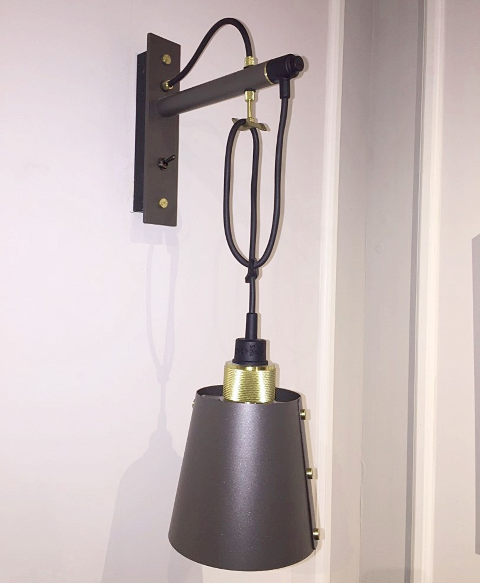 1 x BUSTER + PUNCH Hooked Wall Light With Metal Shade - Ref: WS/FF160G - CL204 - Location: London Ci - Image 2 of 10