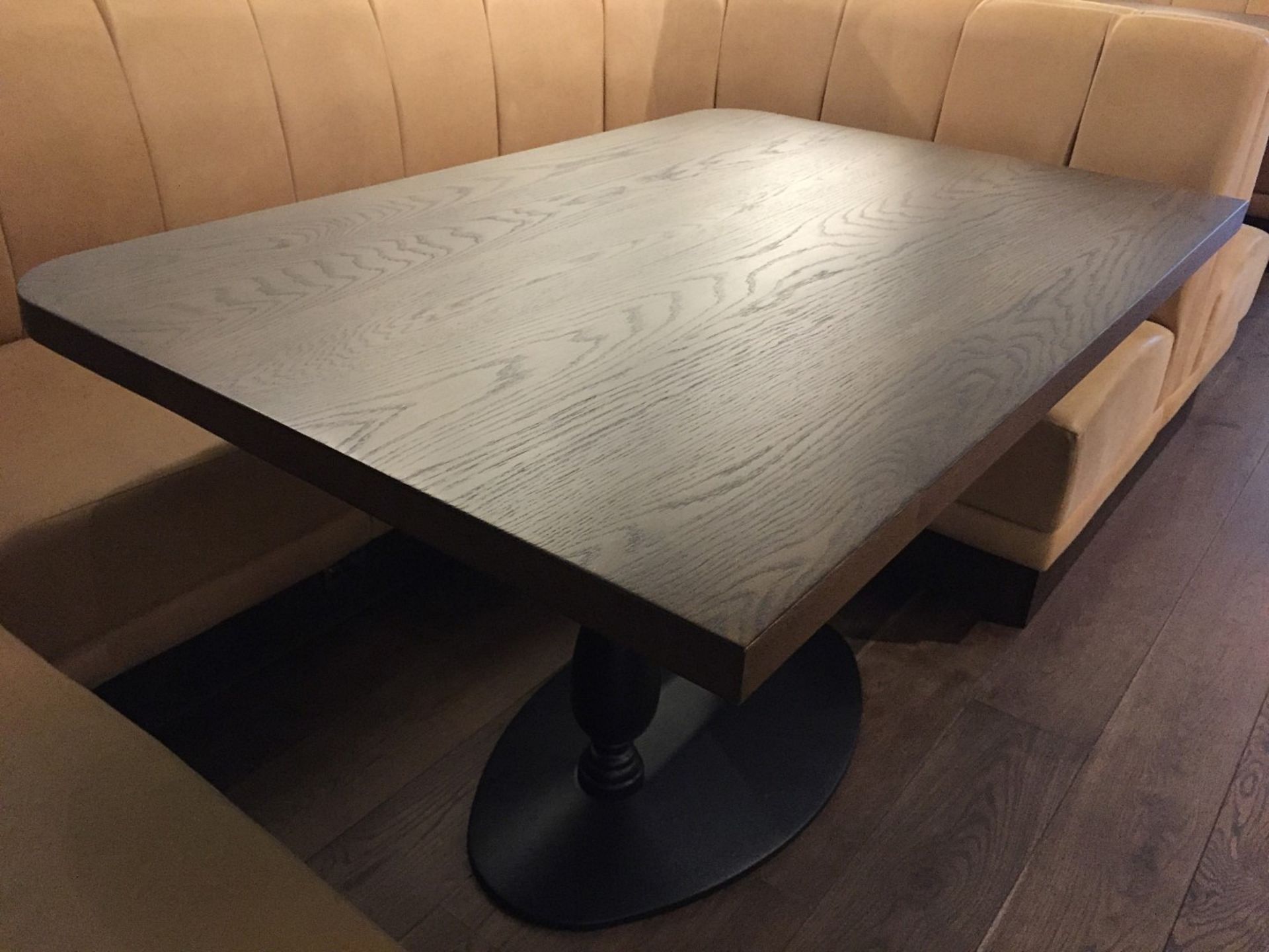 1 x Luxurious High End Shaped Restaurant Table - Features A Stunning Solid Wood Top With A