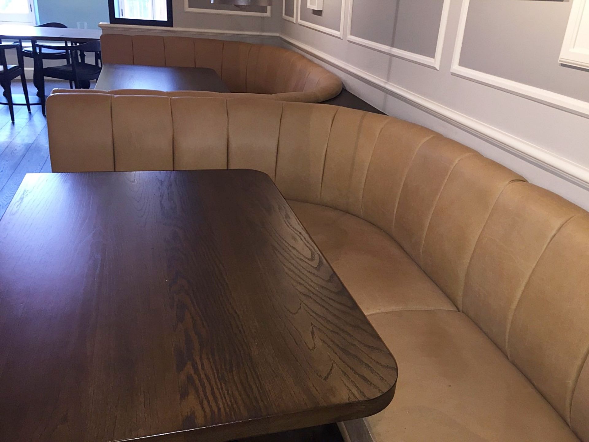 1 x Luxurious High End Curved Seating Booth - Tastefully Upholstered In Cream Leather with - Image 14 of 14