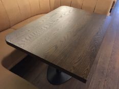 1 x Luxurious High End Shaped Restaurant Table - Features A Stunning Solid Wood Top With A Shapely,