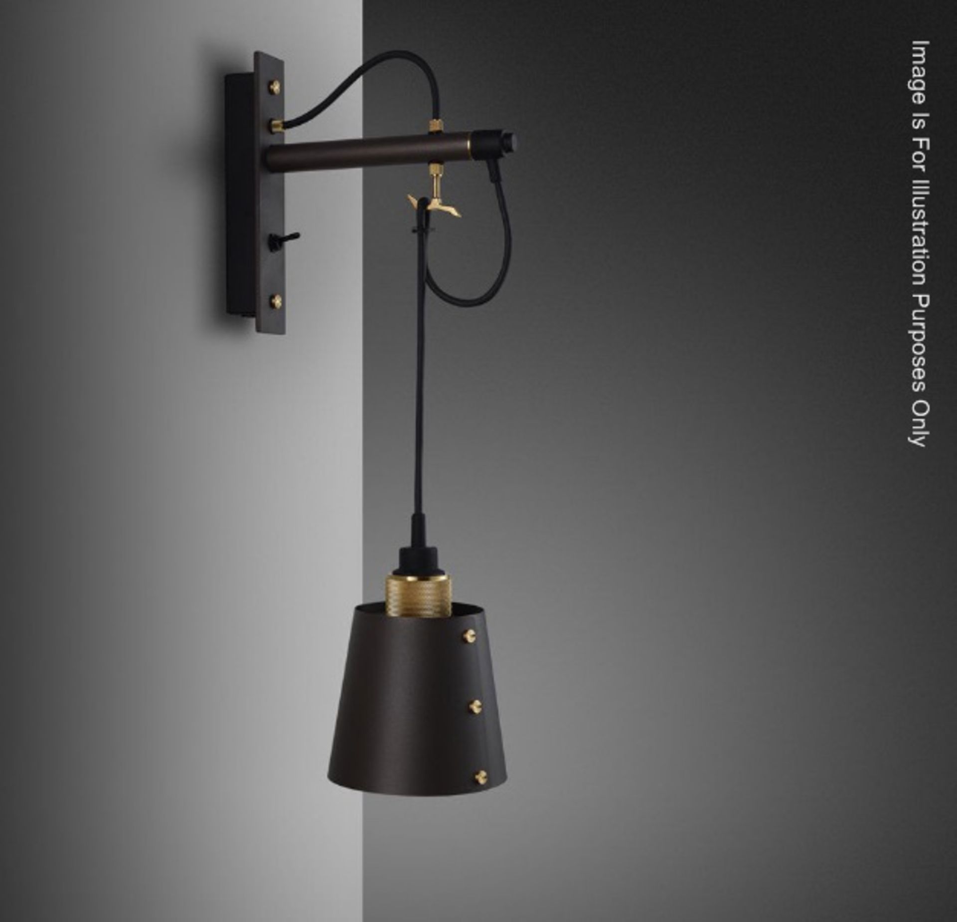 1 x BUSTER + PUNCH Hooked Wall Light With Metal Shade - Ref: WS/FF160E - CL204 - Location: London Ci