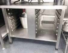 1 x Stainless Steel Commercial Prep Table With Space For Trays / Racks - Dimensions: 84 x 72 x H68cm