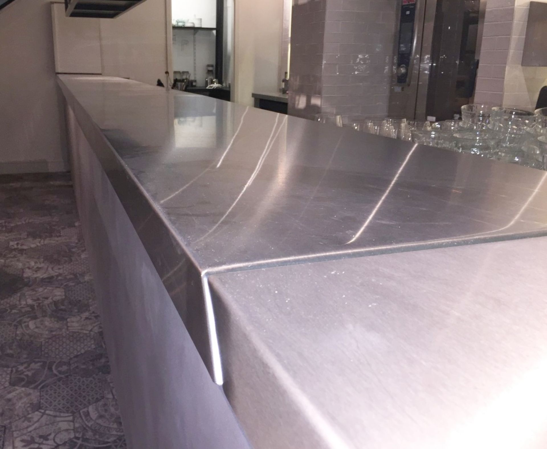 1 x Restaurant Serving Counter Featuring Stainless Steel Top And Hatches At Both Ends - Originally I - Image 6 of 11