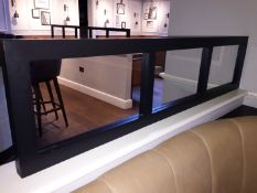 2 x Windowed Partitions In Dark Wood Frames - Ideal For Upmarket Hotels, Restaurants & Bars - Origin