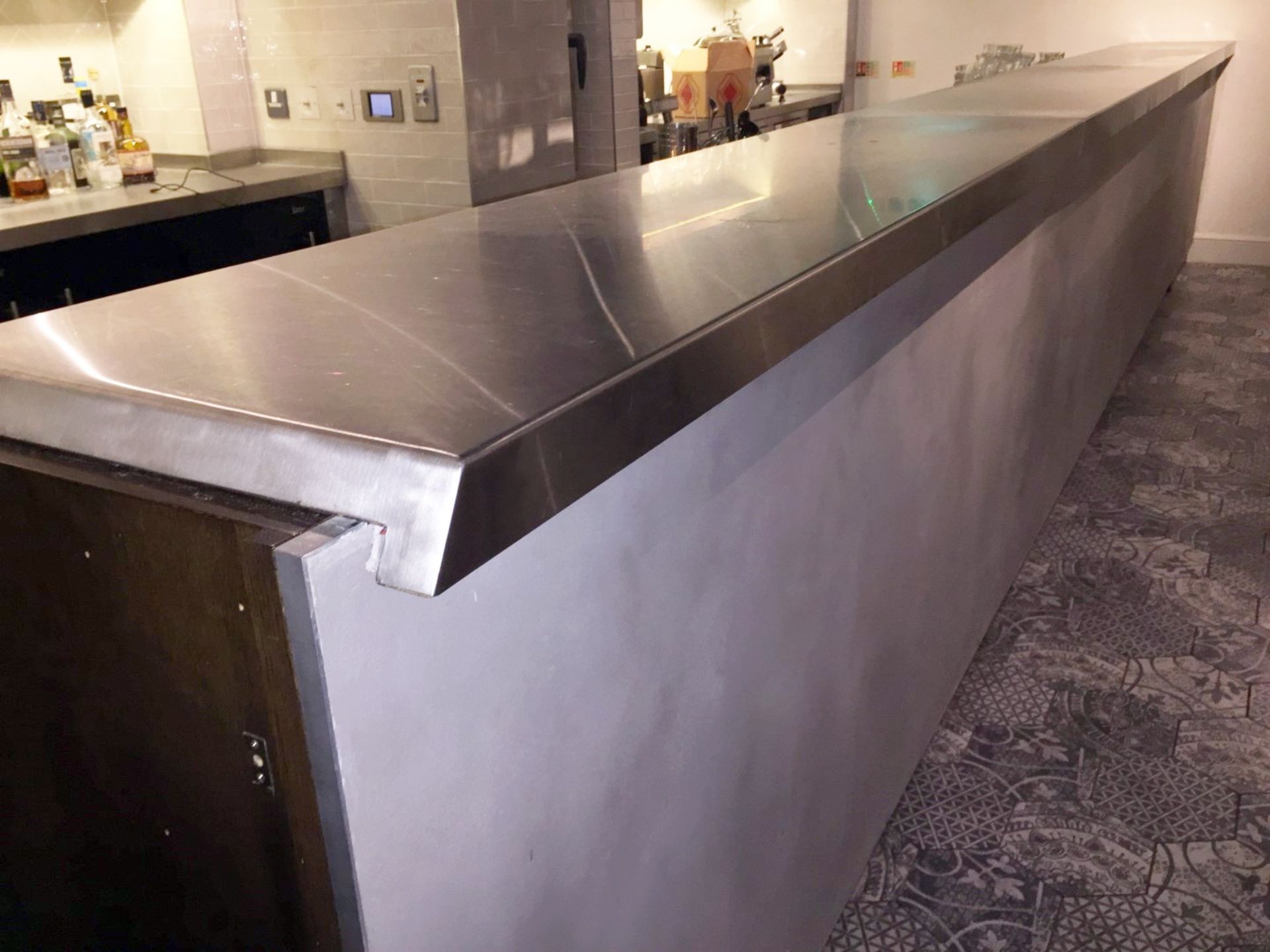 1 x Restaurant Serving Counter Featuring Stainless Steel Top And Hatches At Both Ends - Originally I - Image 5 of 11