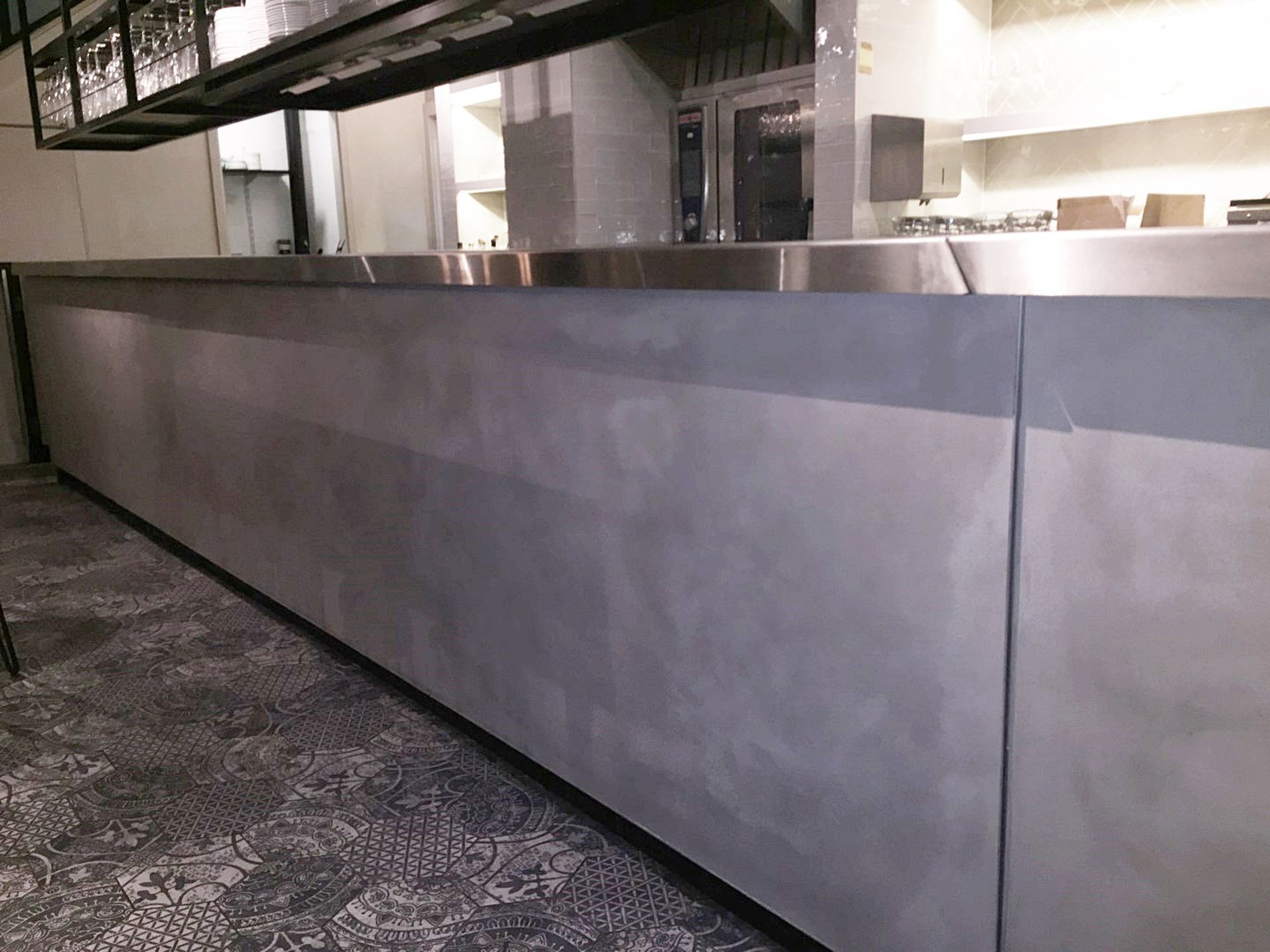 1 x Restaurant Serving Counter Featuring Stainless Steel Top And Hatches At Both Ends - Originally I - Image 7 of 11
