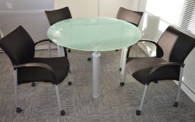 1 x Smoked Glass Meeting Table With Four Senator T117A Havana Extreme Office Chairs - CL400 - Ref