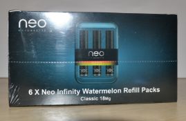 30 x Neo E-Cigarettes Neo Infinity Watermelon Refill Packs - New & Sealed Stock - CL185 - Ref: DRTWM