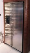 1 x General Electric "Profile" American Side By Side Fridge Freezer - Stainless Steel - Model