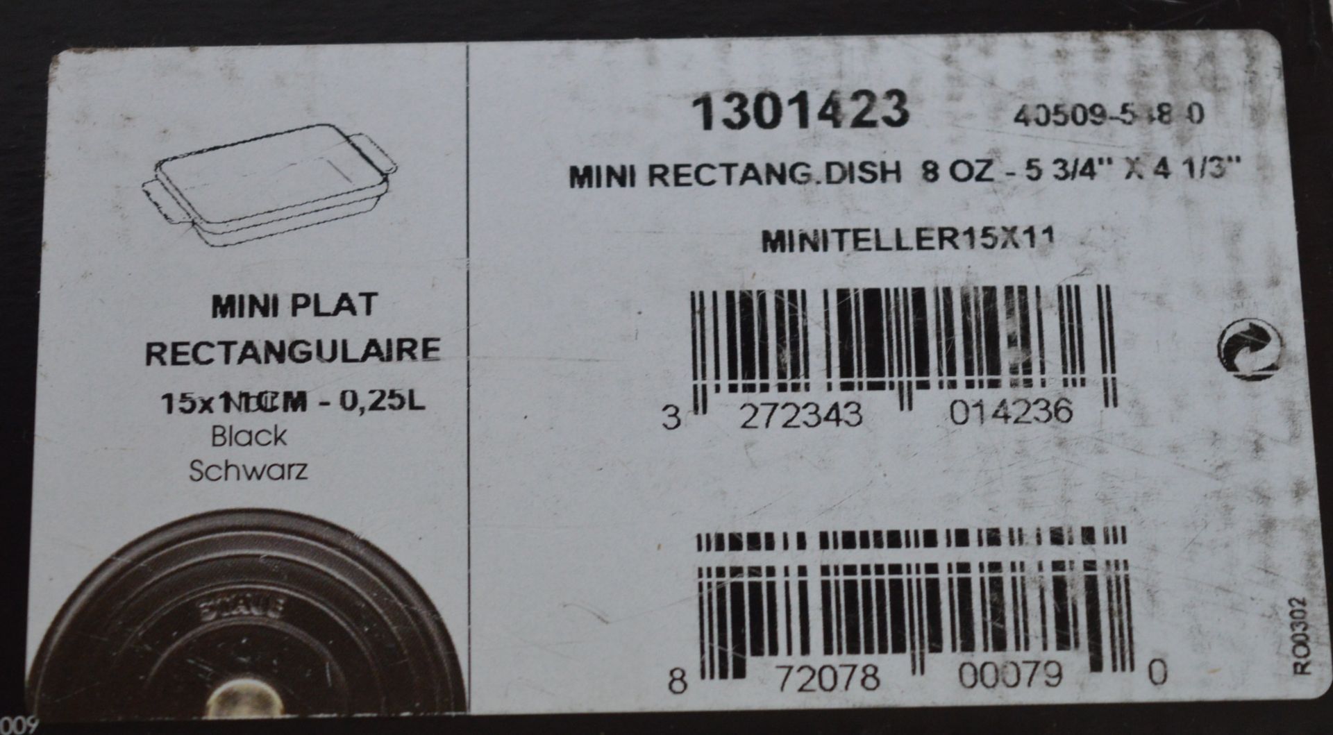 1 x Staub Cast Iron Mini Rectangular Basking Roasting Dish - New Boxed Stock - CL158 - Attractive Fr - Bild 12 aus 18