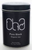 Resale Pallet - 600 x Tins of CHA Organic Tea - PURE BLACK - 100% Natural and Organic - Includes 600