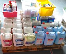 1 x Pallet of Assorted Cleaning Fluids - 38 x 5L Containers plus More - CL185 - Ref: DRT0645 - Locat