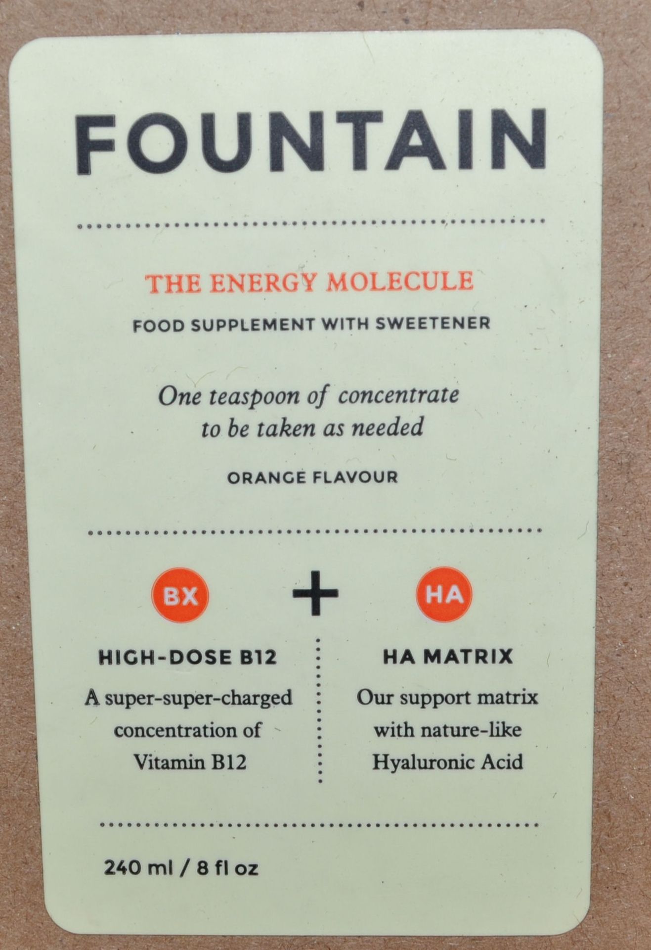 20 x 240ml Bottles of Fountain, The Energy Molecule Supplement - New & Boxed - CL185 - Ref: DRT0643 - Image 3 of 6