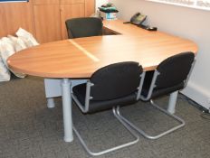 1 x Customer Advisors / Managers Office Desk - Beech Finish With 4cm Thick Surface - High Quality