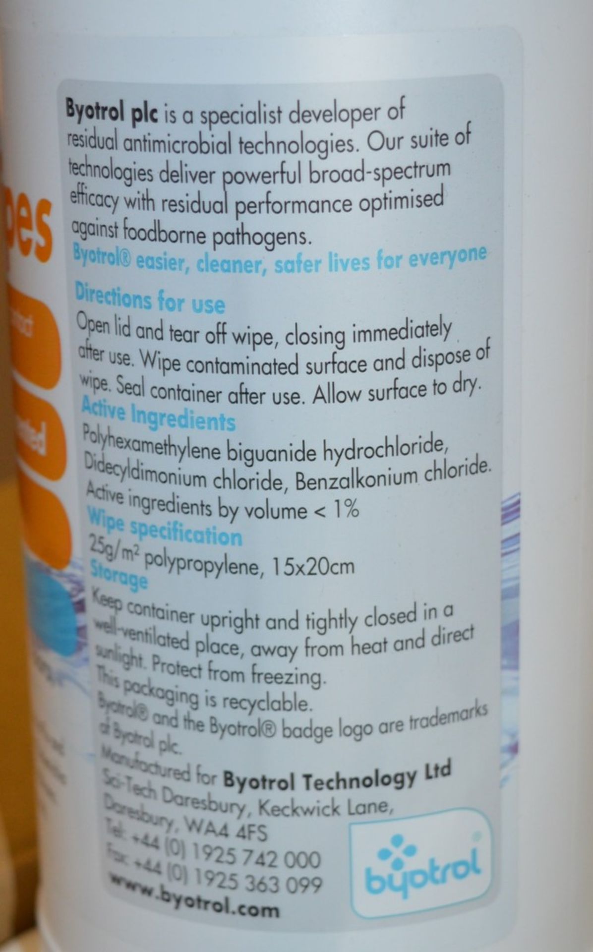 6 x Tubs of Byotrol Antimicrobial Surface Sanitising Wipes - Includes 6 Tubs of 150 Wipes - Kills - Image 5 of 7