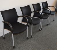 4 x Senator T117A Havana Extreme Office Chairs - Fully Upholstered With Grey Frames, Arm Rests and